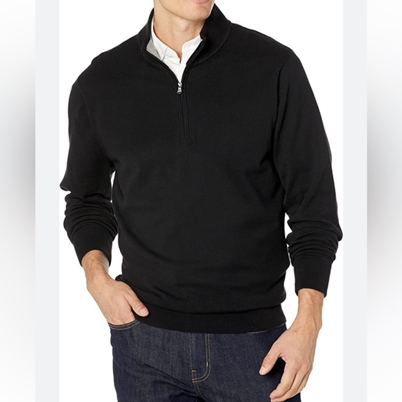 Cutter buck black half zip pull on sweatshirt size medium - Picture 1 of 10